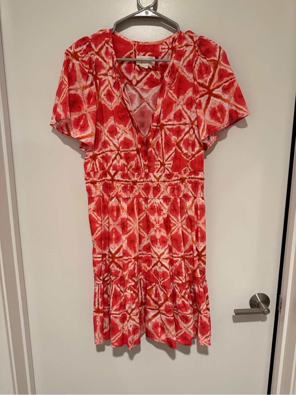 Somerset Mini Red Geometric Print V-Neck Short Sleeve Dress